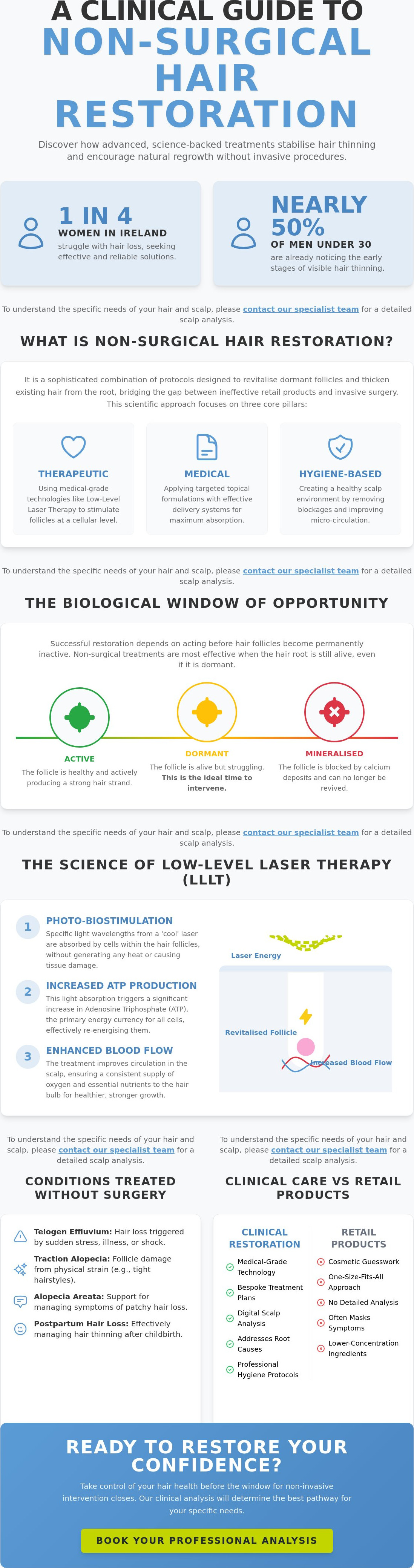 Non Surgical Hair Restoration in Cork for Natural Hair Regrowth Infographic